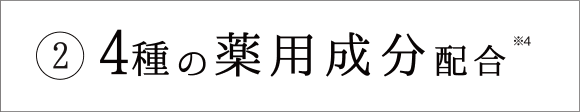 ②４種の薬用成分配合